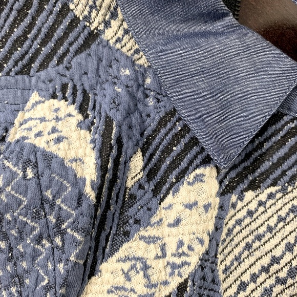 Collared Blue Patterned Dress | BCBG MAXAZRIA - Picture 5 of 5